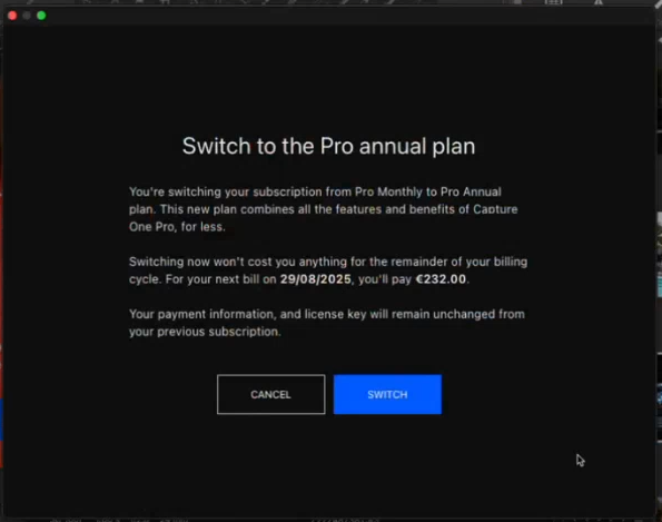 Billing confirmation