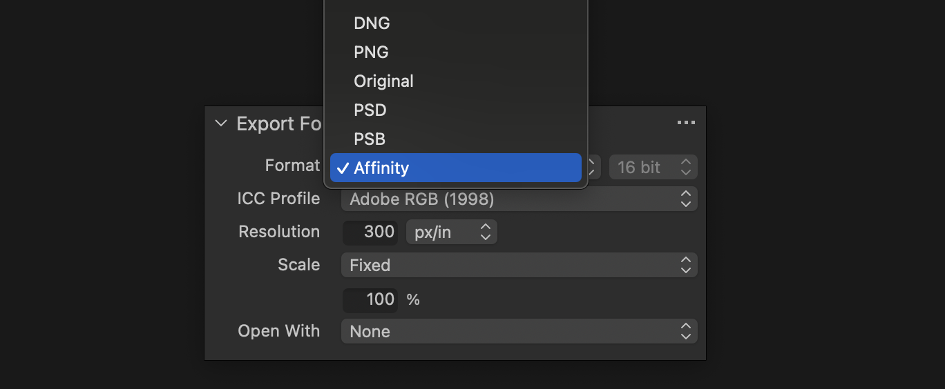 Affinity (.af) file support in Capture One – Home