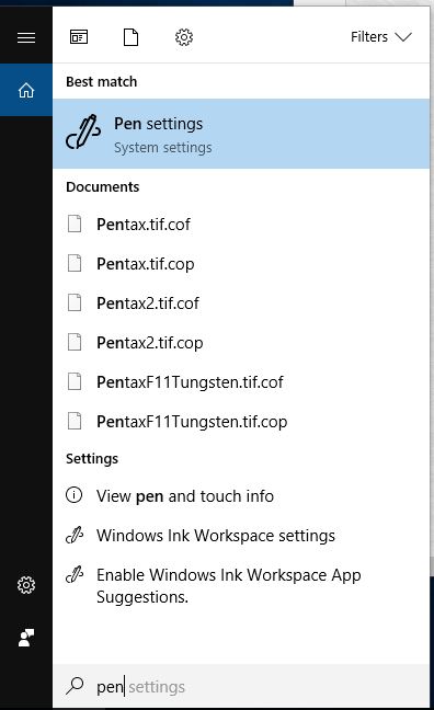 wacom bamboo tablet windows 10 settings