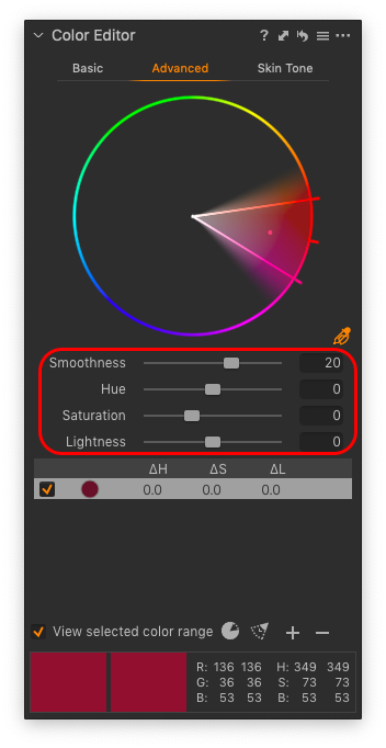 Advanced Color Editor - Capture One