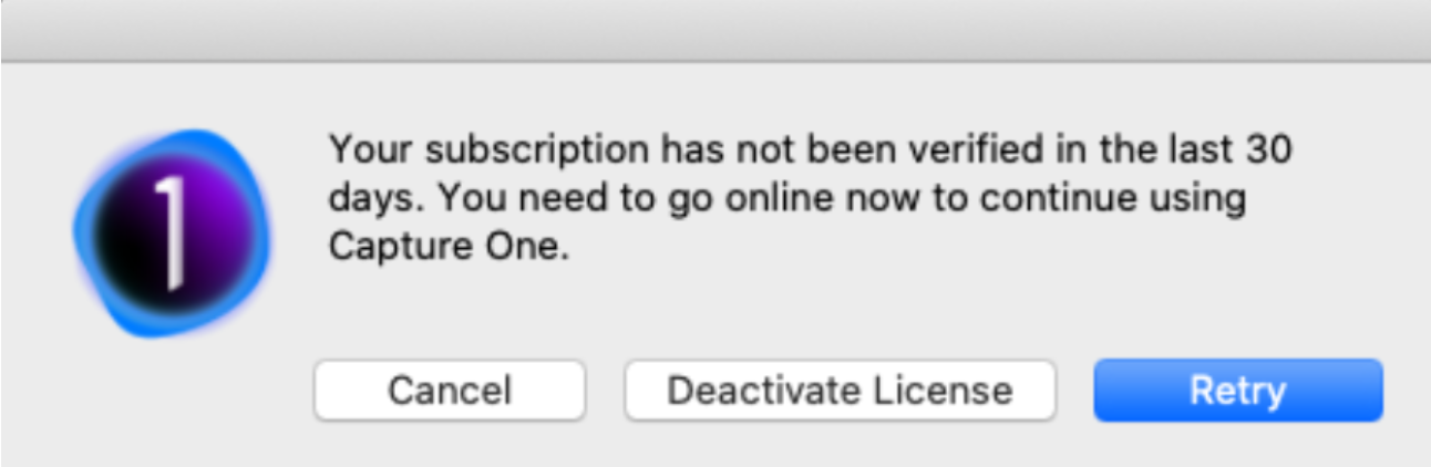 Subscription verification warning
