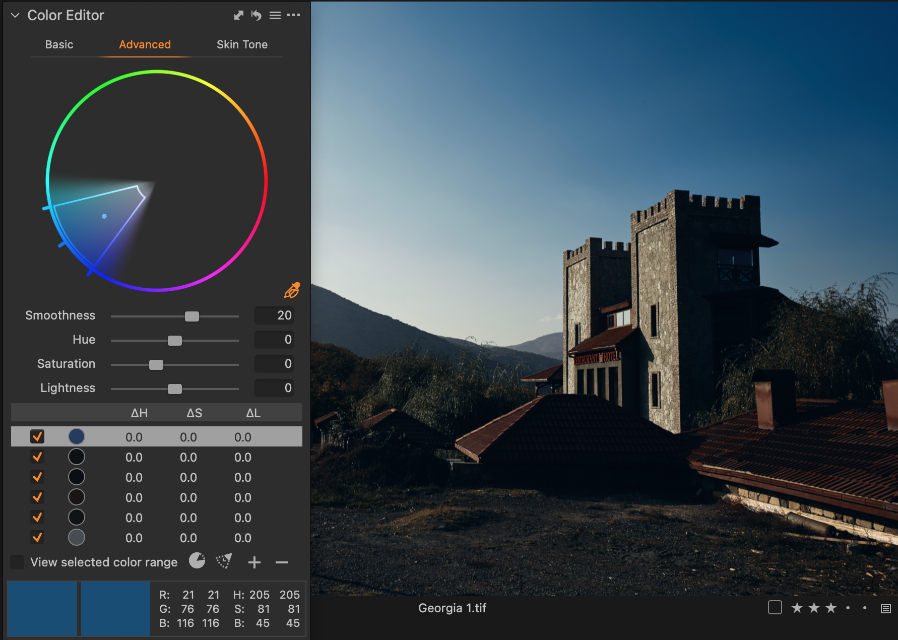 Advanced Color Editor - Capture One