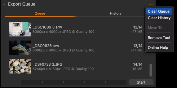 Clear Export Queue